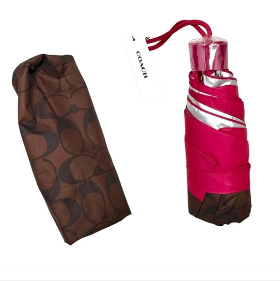 Coach Uv Protection Signature Mini Umbrella - Picture 5 of 8